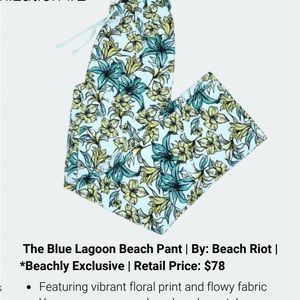 Beachly Beach Riot Fall Box Blue Lagoon Pants NWT